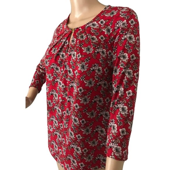 Liz Claiborne Career Small Petite Work Top Blouse Shirt SKIRT PANTS RED - Picture 2 of 6